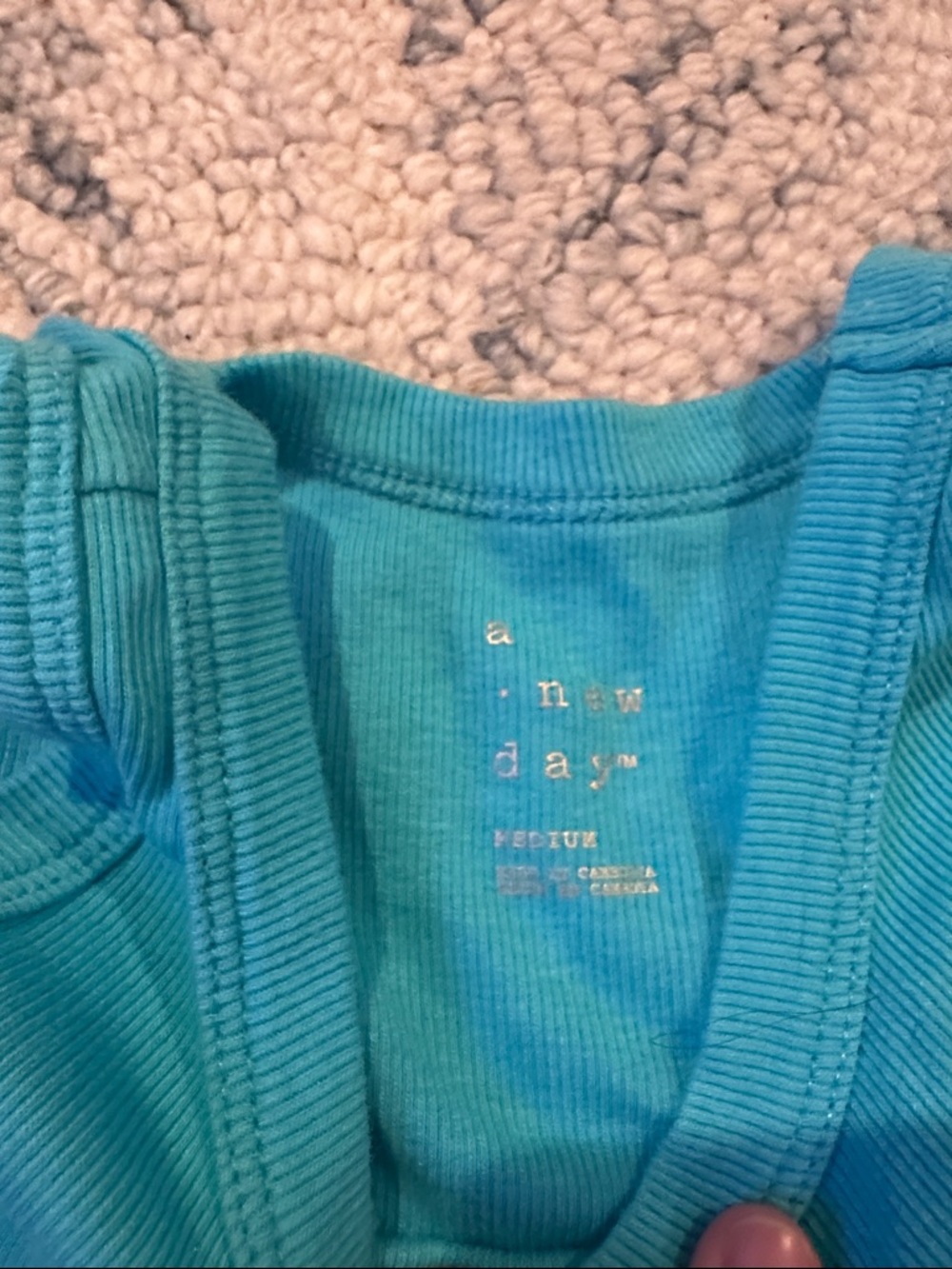 a new day Turquoise Ribbed Tank - Picture 2 of 2